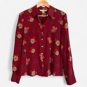 Casual corner silk floral blouse